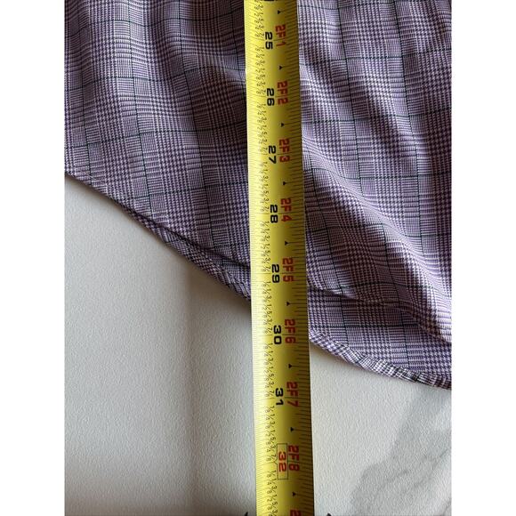 Lauren Ralph Lauren Men Classic Fit Non-Iron Button Up Plaid Shirt 16 34/35 Plum - Picture 11 of 16